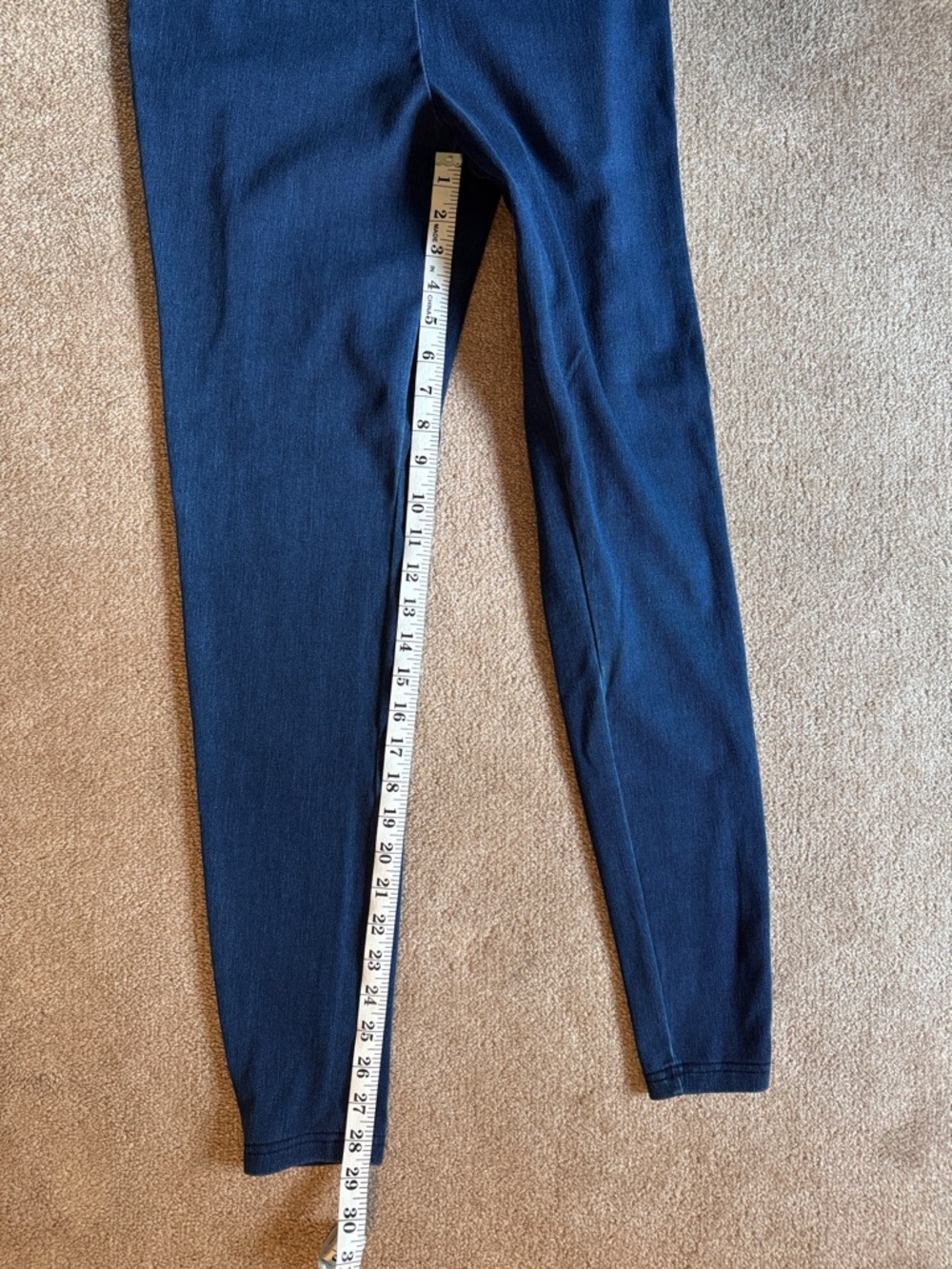 Lands' End Navy High-Rise Denim Leggings
